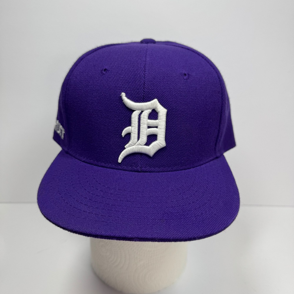 Detroit Tigers Fitted Hat Purple MLB Megy Premium Baseball Cap Size 7 1/4
